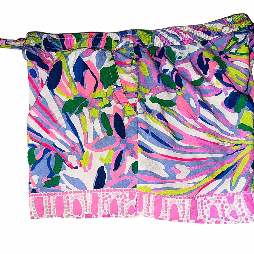 Lilly Pulitzer Womens sz med Rayonne colorful lightweight shorts with drawstring - Picture 6 of 12